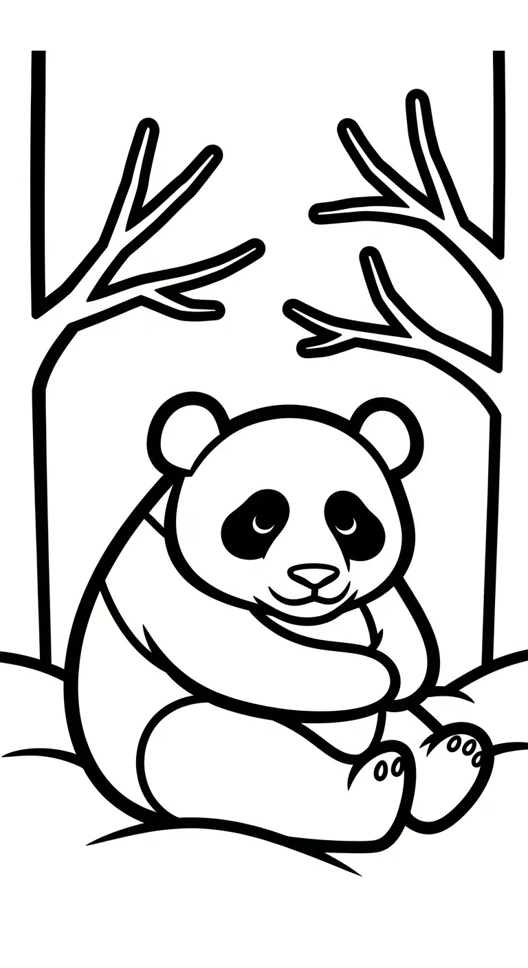 in tranh tô màu Gấu Trúc cho bé 3 tuổi