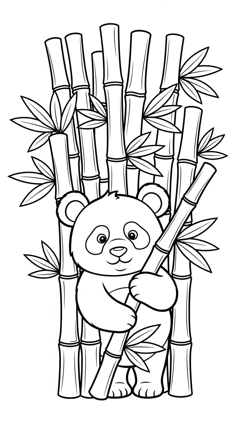 tranh tô màu Gấu Trúc cho bé 5 tuổi