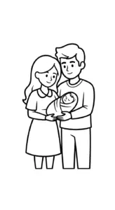 tranh tô màu Gia Đình cho bé 3 tuổi miễn phí