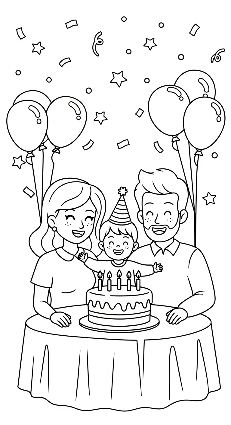 tải hình tô màu Gia Đình miễn phí