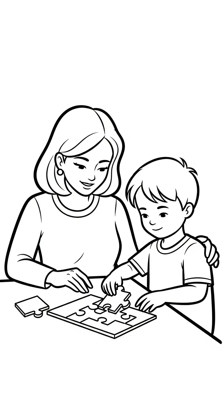 tranh tô màu Gia Đình miễn phí