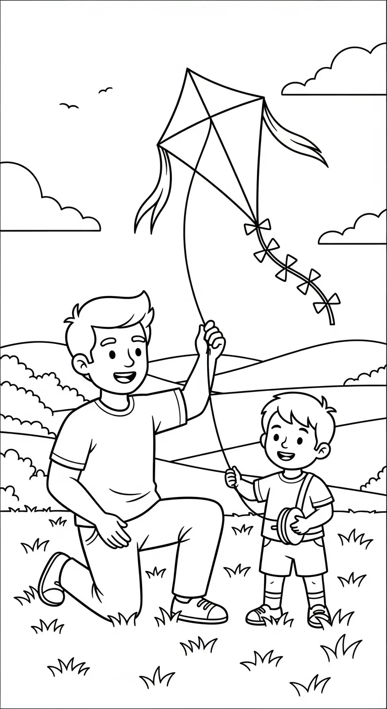 file pdf tranh tô màu Gia Đình cho bé