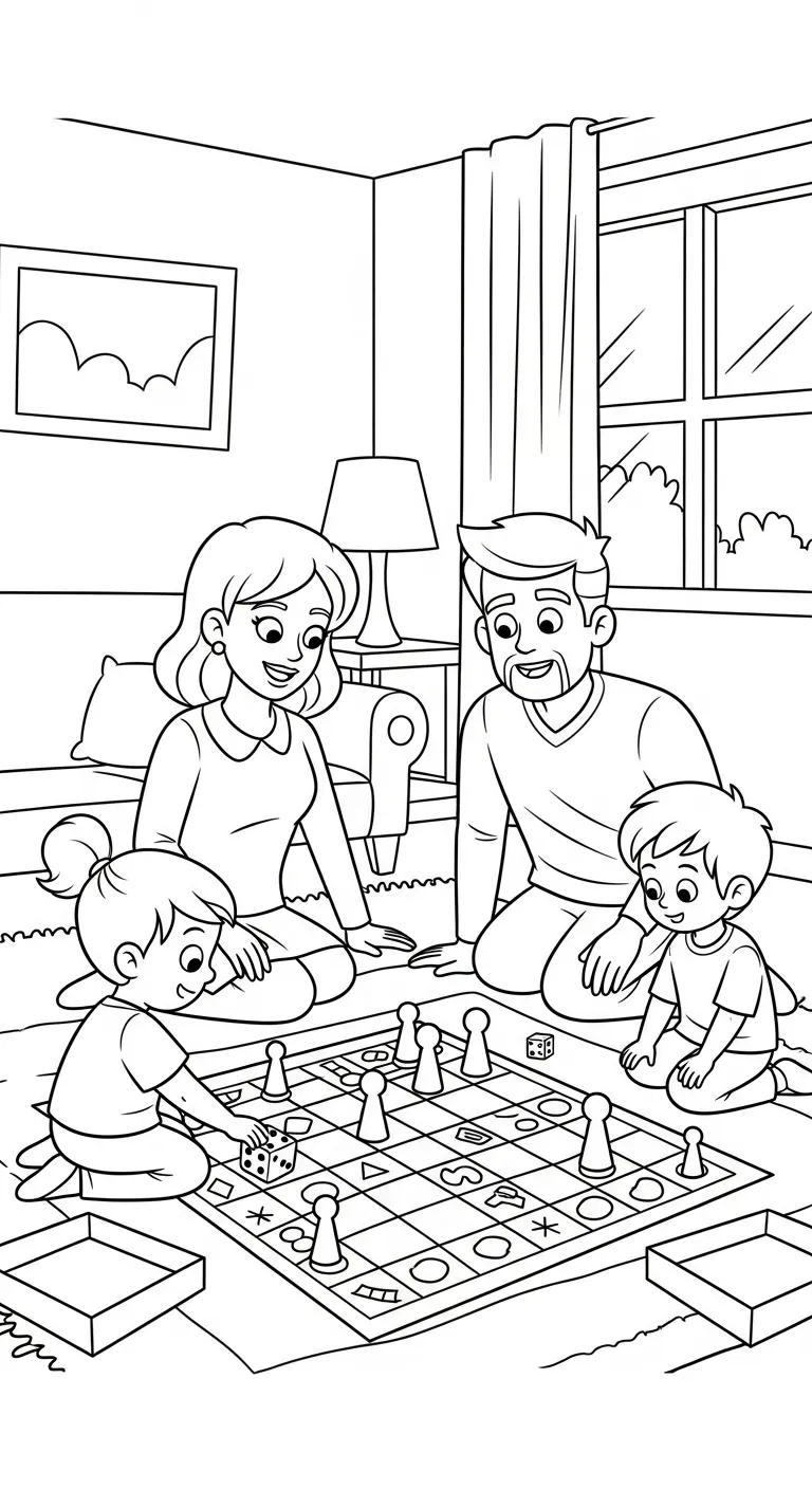 tải tranh tô màu Gia Đình cho bé 3 tuổi