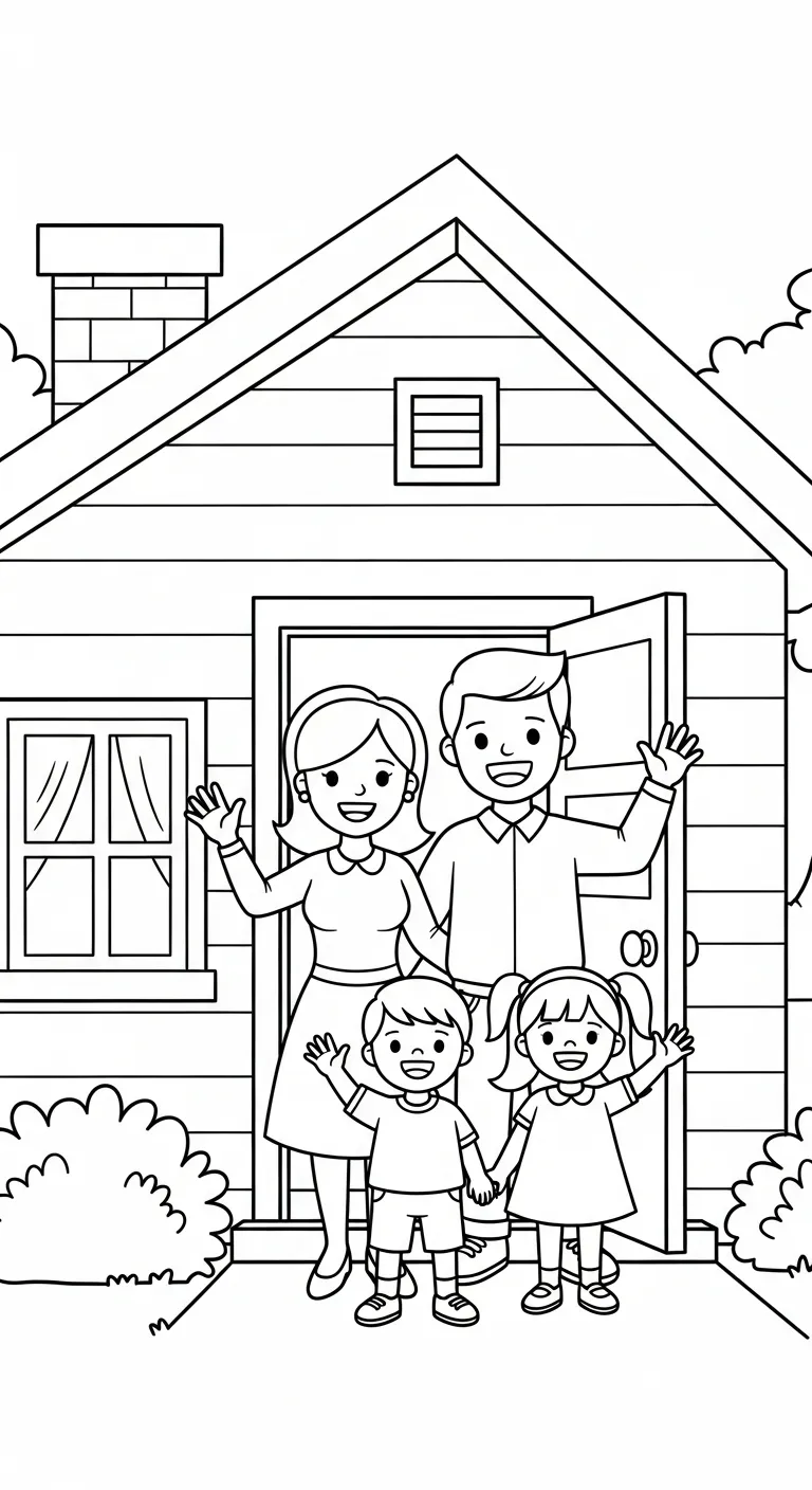 tải tranh tô màu Gia Đình cho bé 8 tuổi
