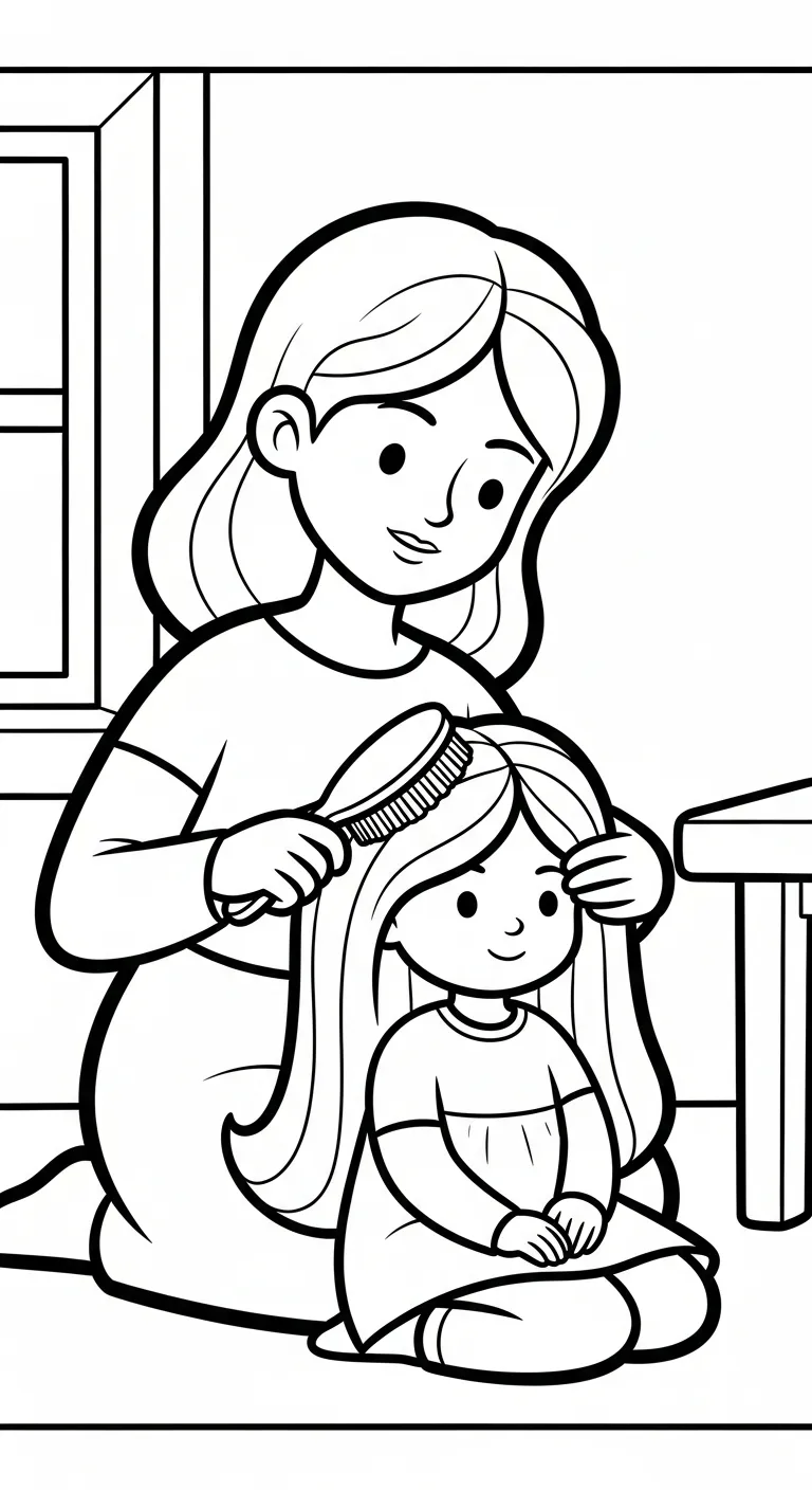 mẫu in hình tô màu Gia Đình cho bé