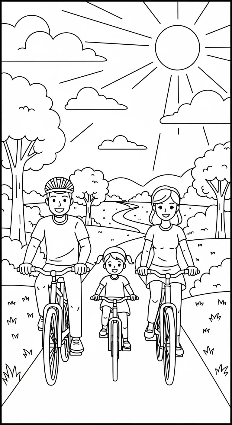 tải hình tô màu Gia Đình cho bé 5 tuổi