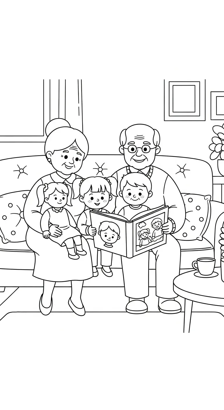 tải hình tô màu Gia Đình cho bé 7 tuổi 1