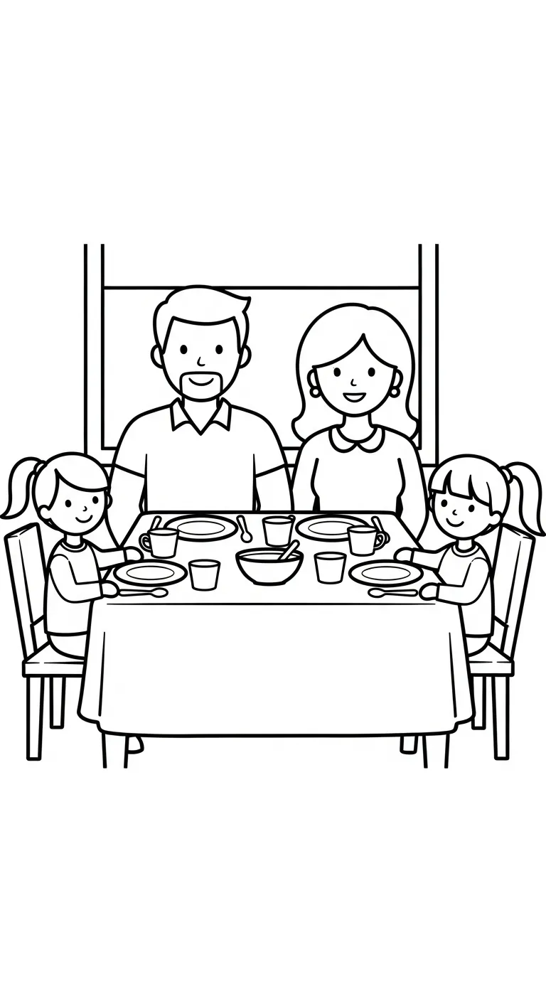 file pdf tranh tô màu Gia Đình cho bé 1