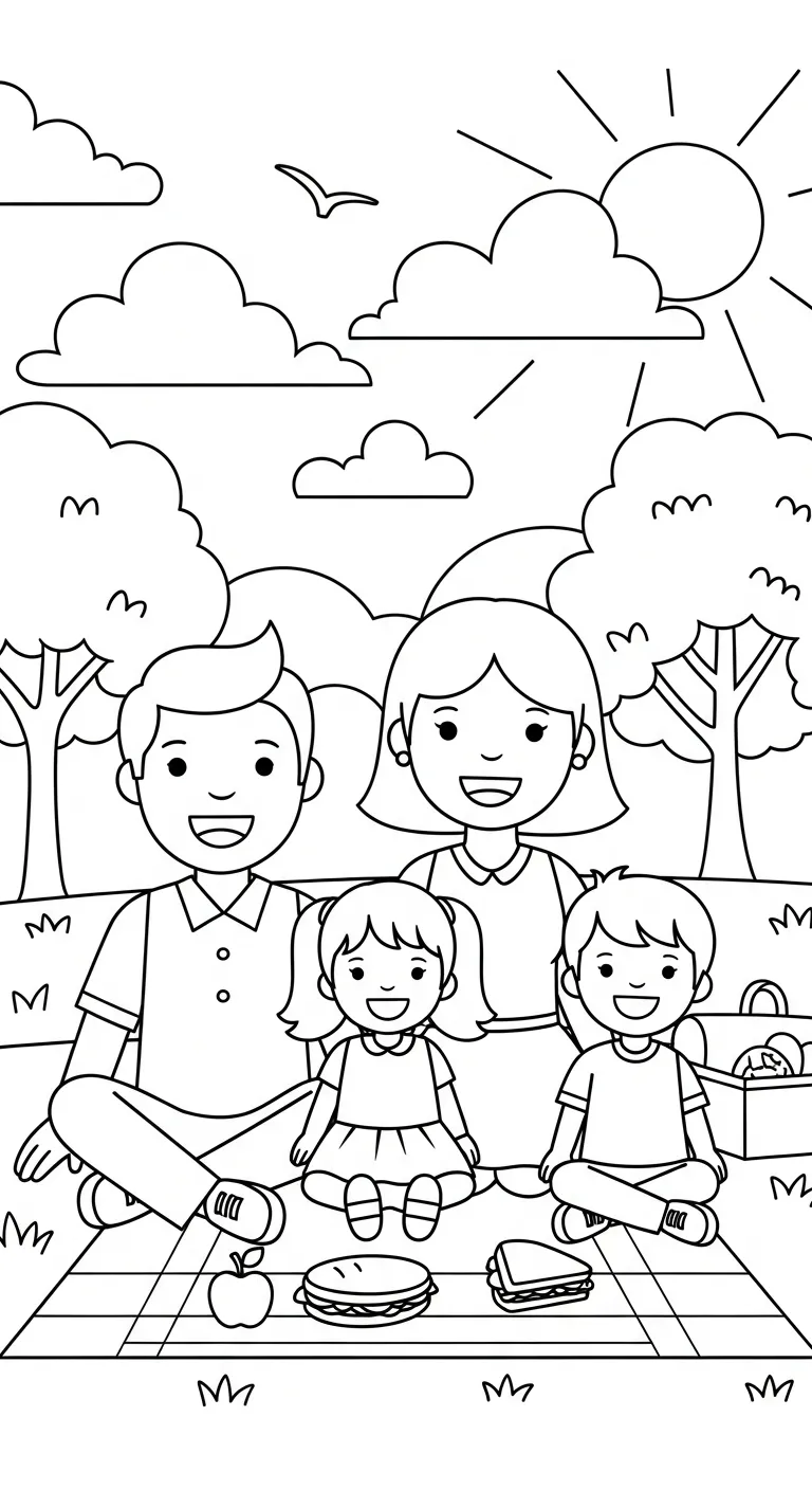 tranh tô màu Gia Đình in ngay