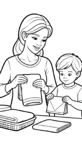 tải tranh tô màu Gia Đình cho bé 6 tuổi
