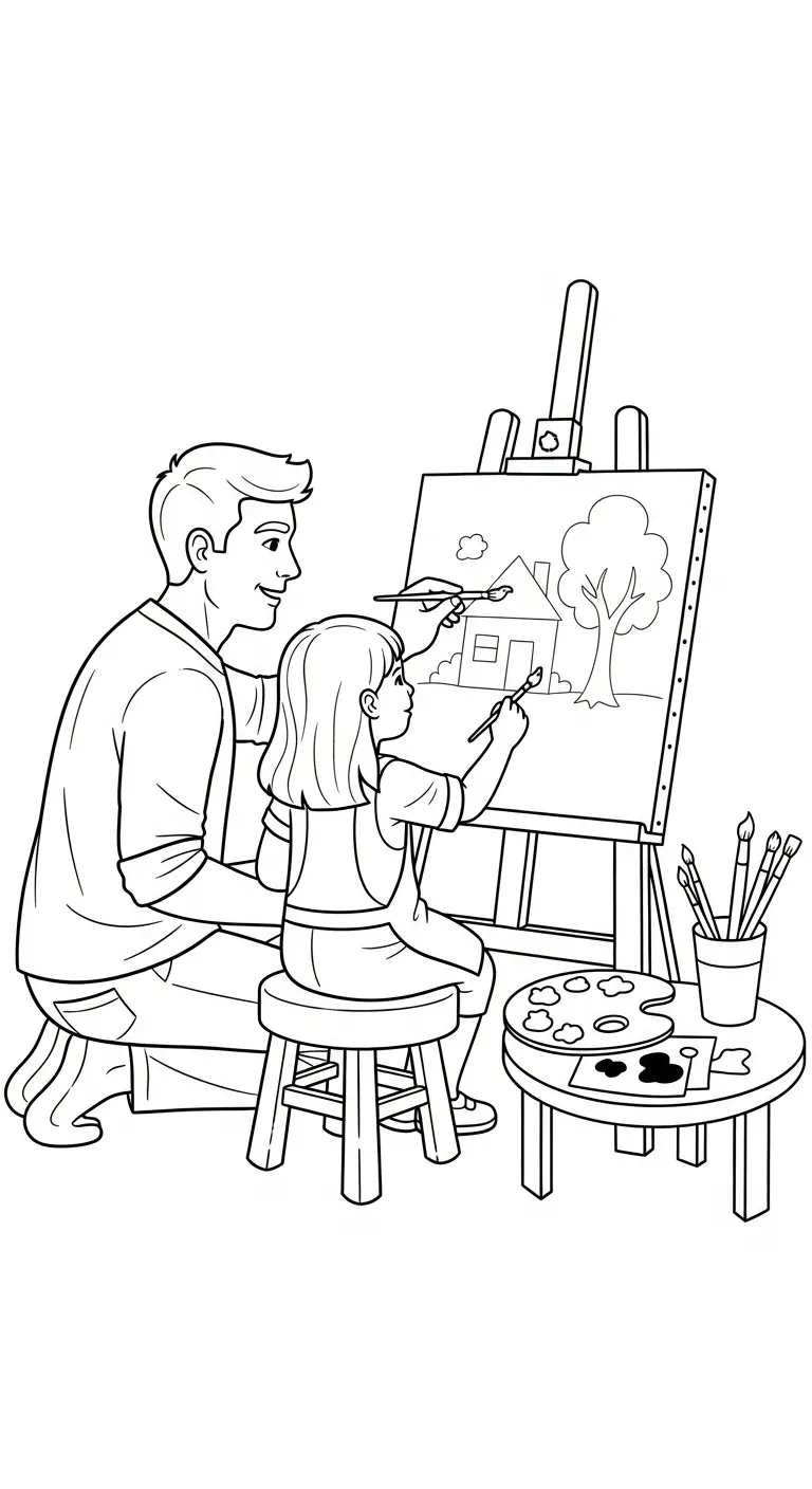 tải hình tô màu Gia Đình cho bé 7 tuổi