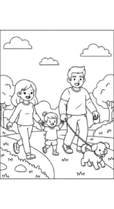 hình tô màu Gia Đình pdf