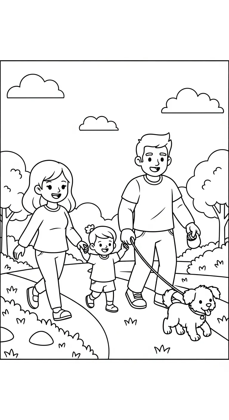 hình tô màu Gia Đình pdf