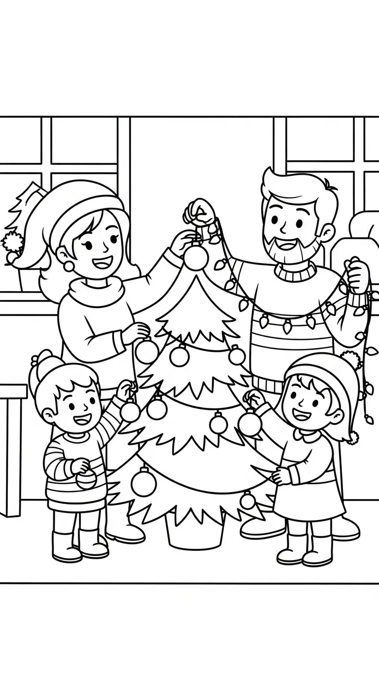 tranh tô màu Gia Đình cho bé 4 tuổi miễn phí