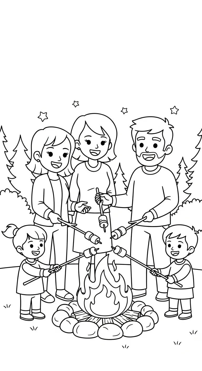 hình tô màu Gia Đình in ngay