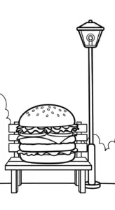 tải hình tô màu Hamburger cho bé