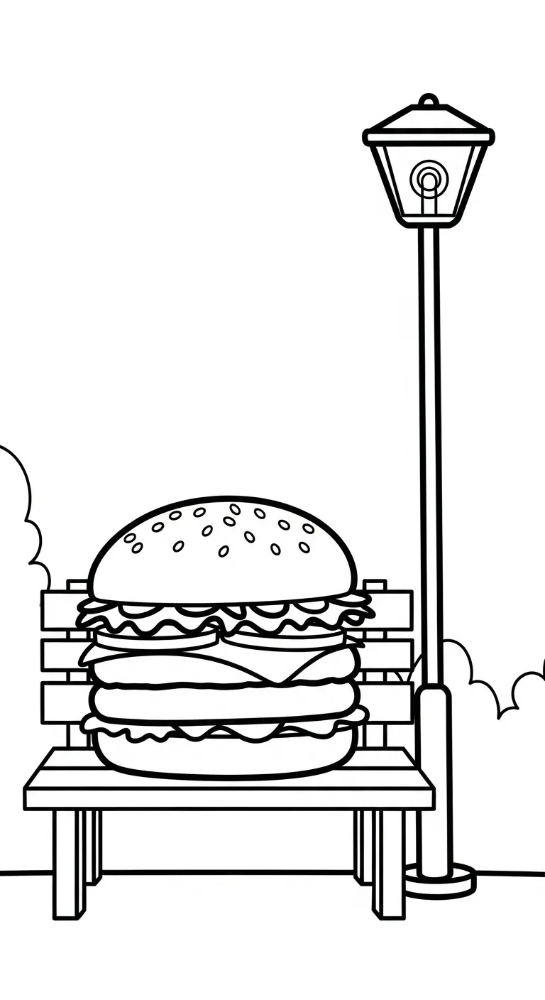 tải hình tô màu Hamburger cho bé