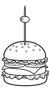 tải hình tô màu Hamburger cho bé 3 tuổi