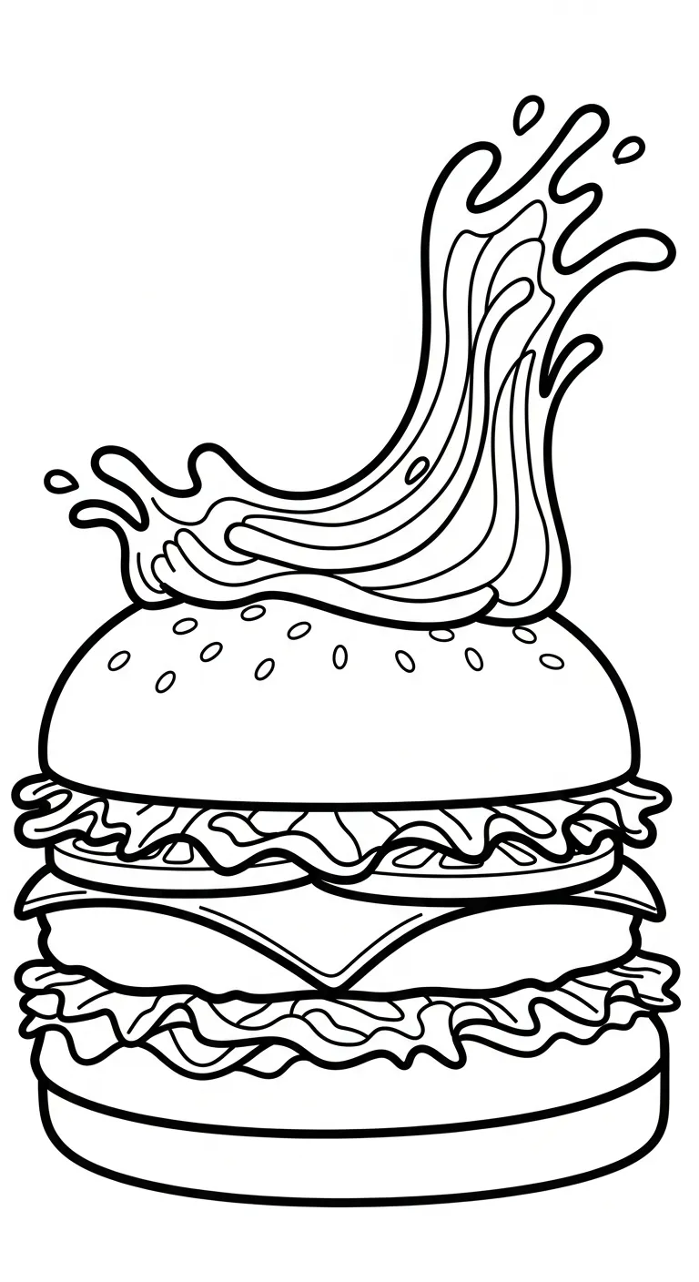 hình tô màu Hamburger tập tô