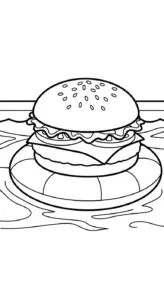 tải hình tô màu Hamburger cho bé 7 tuổi