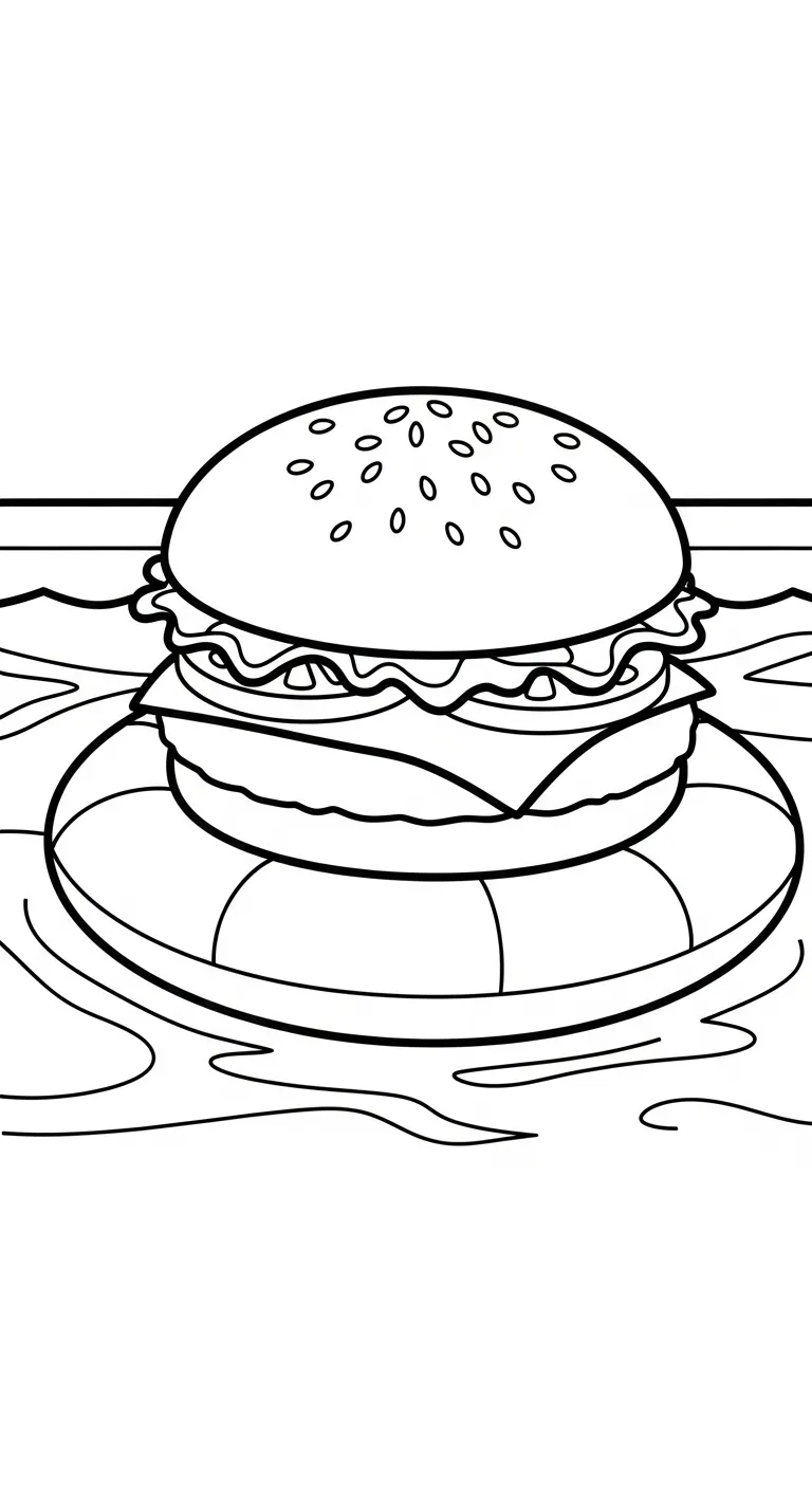 tải hình tô màu Hamburger cho bé 7 tuổi