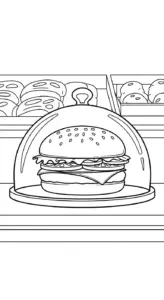 tranh tô màu Hamburger cho bé 6 tuổi