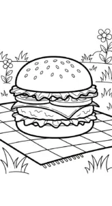tải hình tô màu Hamburger cho bé 7 tuổi