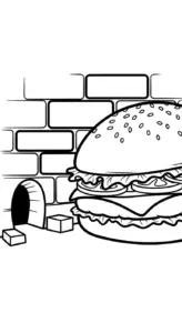 file hình tô màu Hamburger cho bé 4-5 tuổi