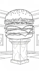 tranh tô màu Hamburger rõ nét