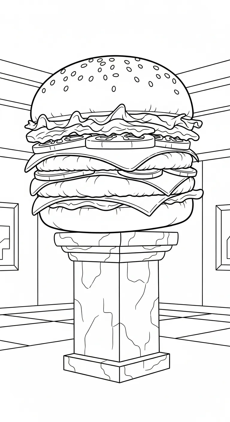 tranh tô màu Hamburger rõ nét