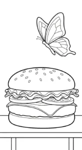 tải tranh tô màu Hamburger miễn phí