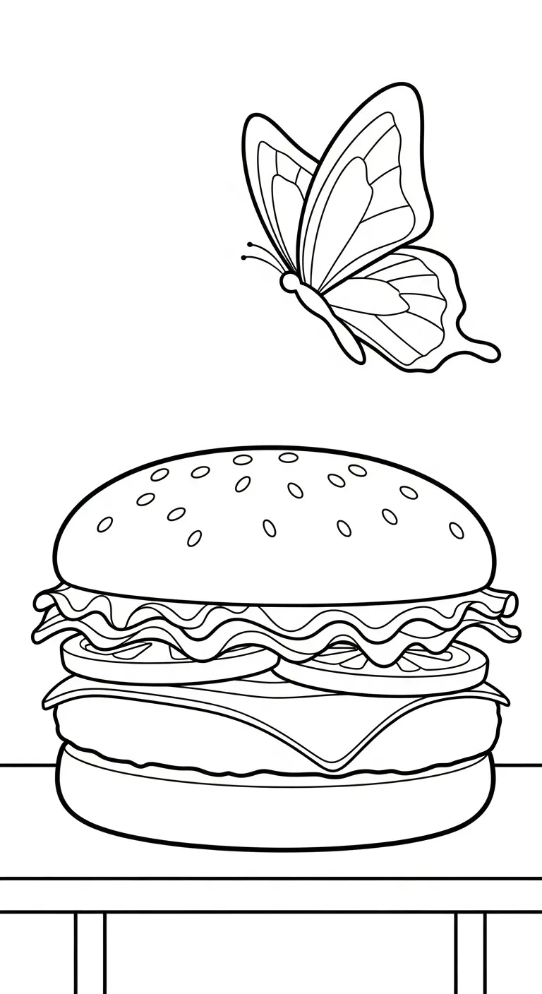 tải tranh tô màu Hamburger miễn phí