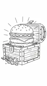 hình tô màu Hamburger cho bé 6 tuổi miễn phí