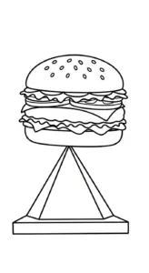 in hình tô màu Hamburger cho bé