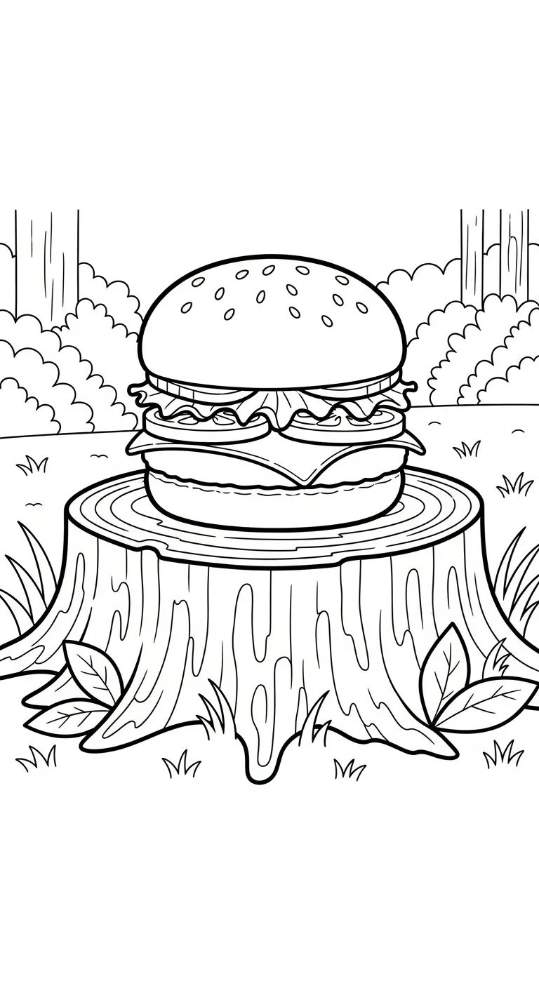 in tranh tô màu Hamburger miễn phí