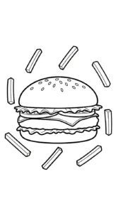 tải hình tô màu Hamburger chất lượng cao