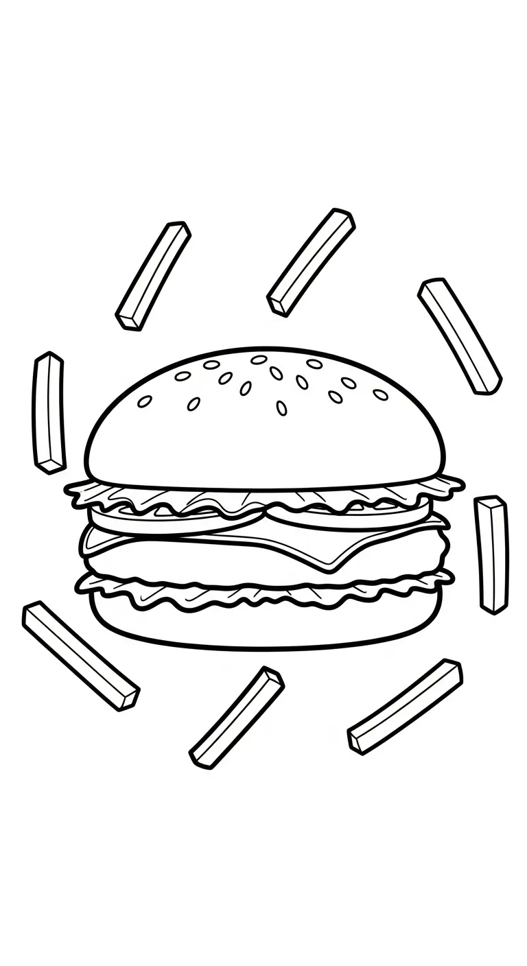 tải hình tô màu Hamburger chất lượng cao