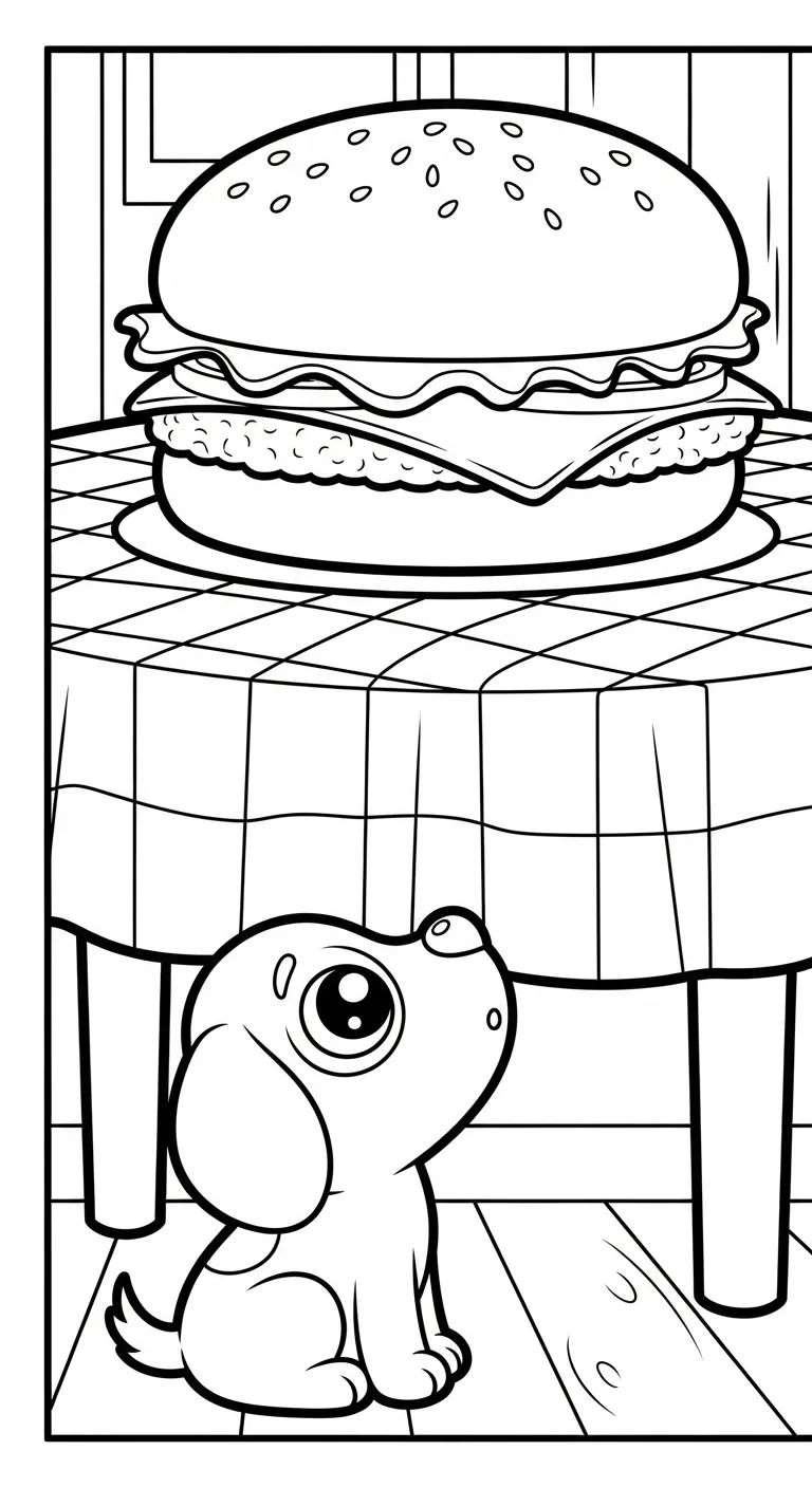in tranh tô màu Hamburger cho bé 4 tuổi 1