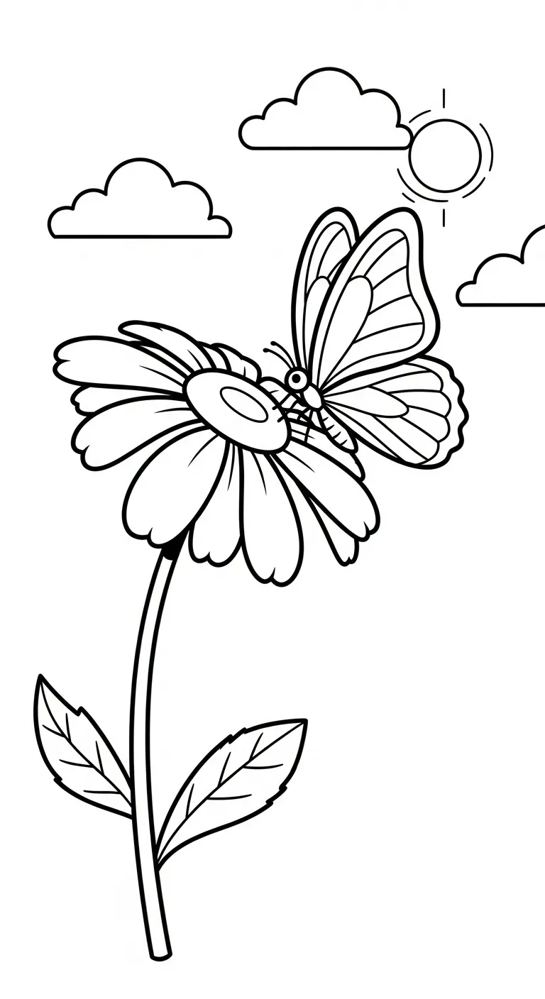tranh tô màu Tranh Tô Màu Hoa Cúc cho bé 5 tuổi