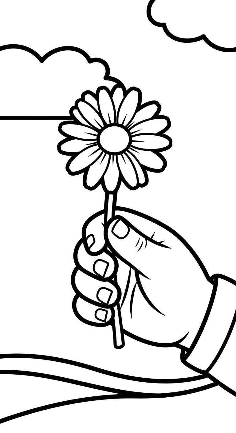 download hình tô màu Tranh Tô Màu Hoa Cúc cho bé 1