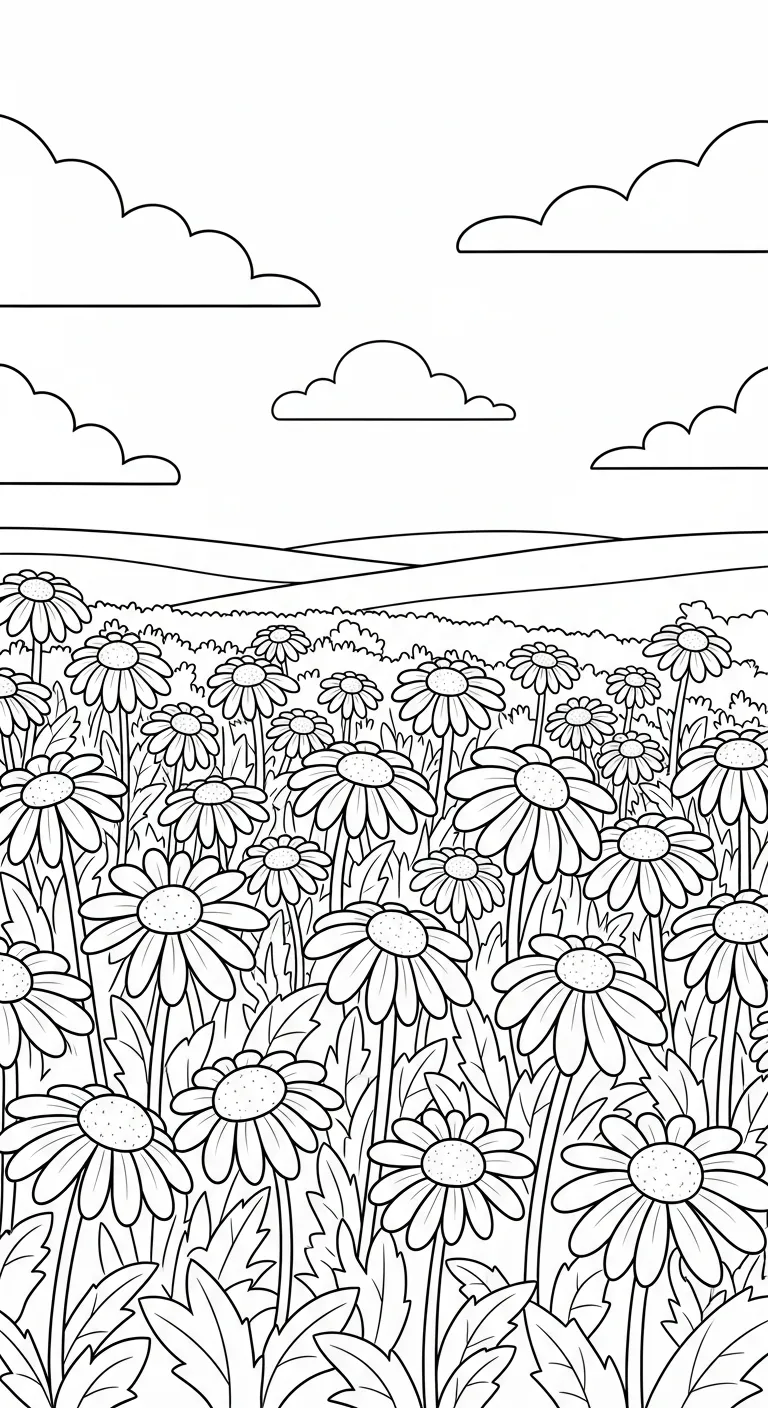 tranh tô màu Tranh Tô Màu Hoa Cúc cho bé 4 tuổi miễn phí