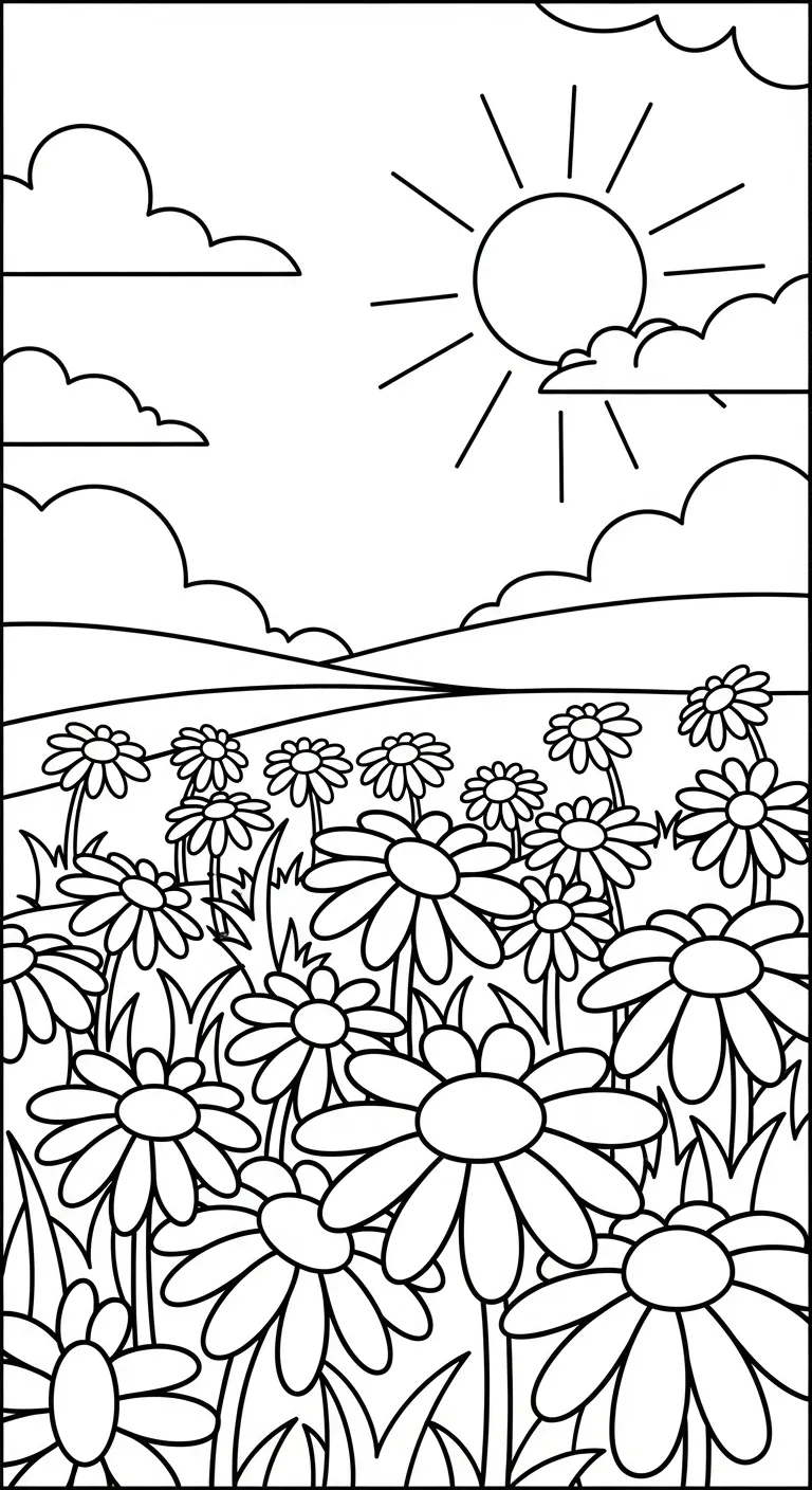 tải tranh tô màu Tranh Tô Màu Hoa Cúc cho bé 6 tuổi