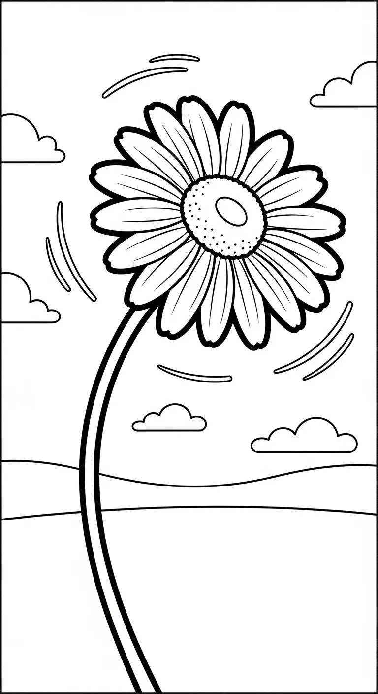 tải hình tô màu Tranh Tô Màu Hoa Cúc cho bé 3 tuổi