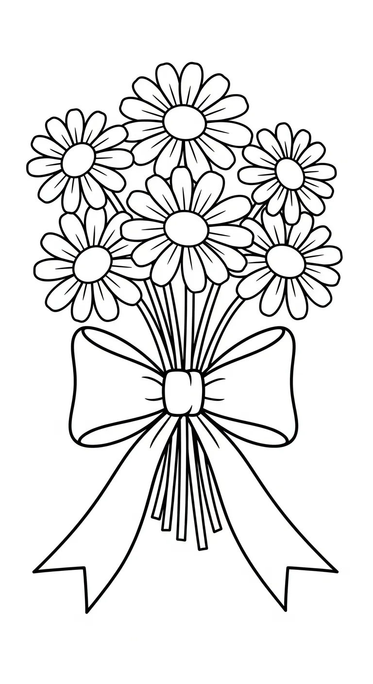 tranh tô màu Tranh Tô Màu Hoa Cúc cho bé 5 tuổi miễn phí