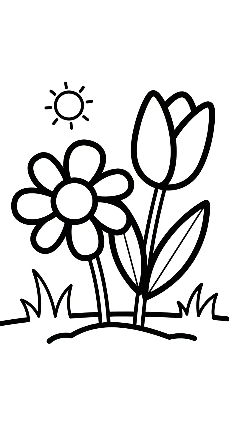 tranh tô màu Tranh Tô Màu Hoa Cúc in ngay