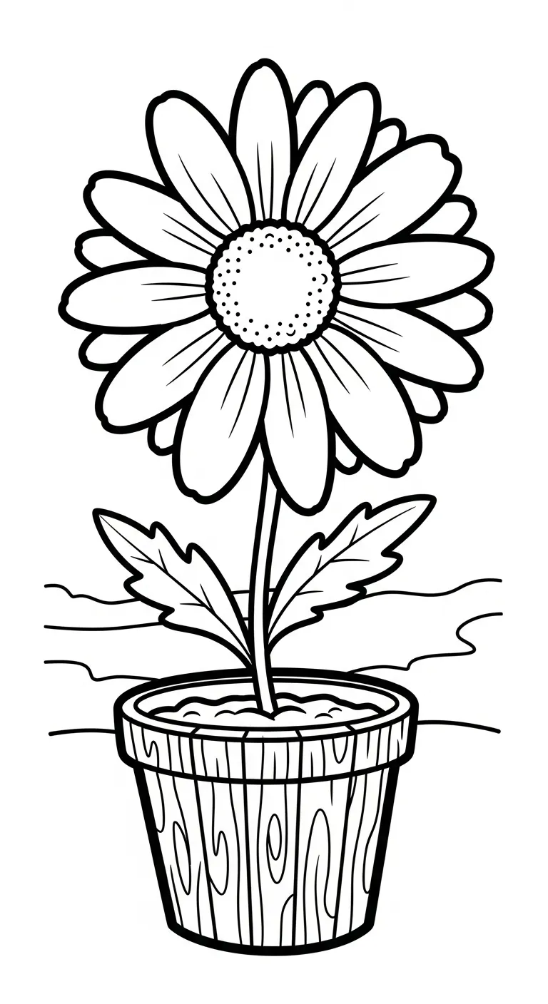 hình tô màu Tranh Tô Màu Hoa Cúc cho bé mới nhất 1