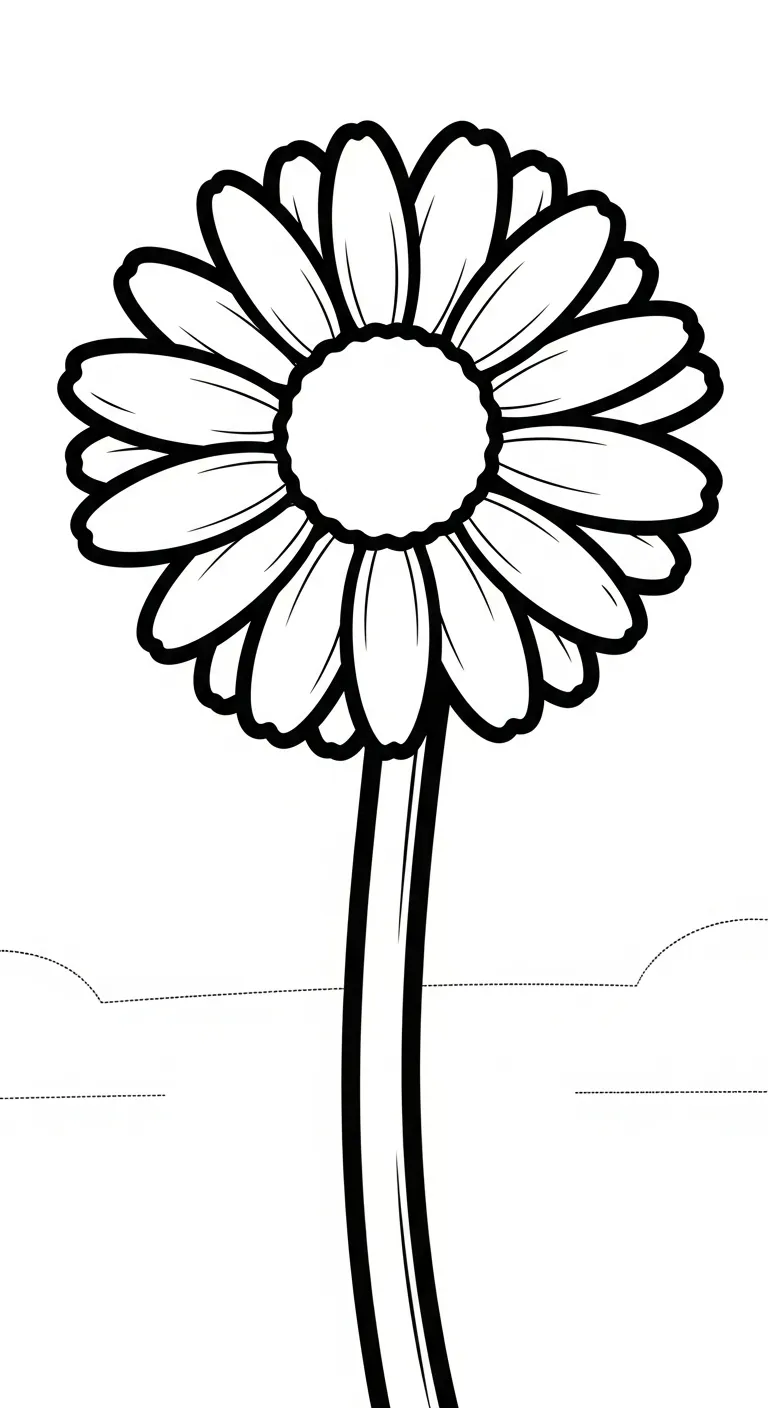 hình tô màu Tranh Tô Màu Hoa Cúc cho bé tải miễn phí