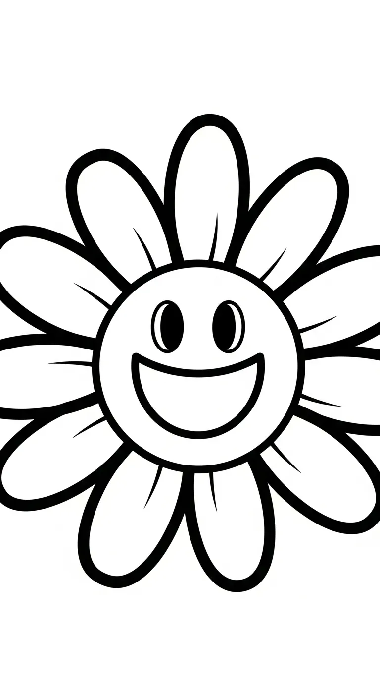 tải tranh tô màu Tranh Tô Màu Hoa Cúc cho bé 3 tuổi