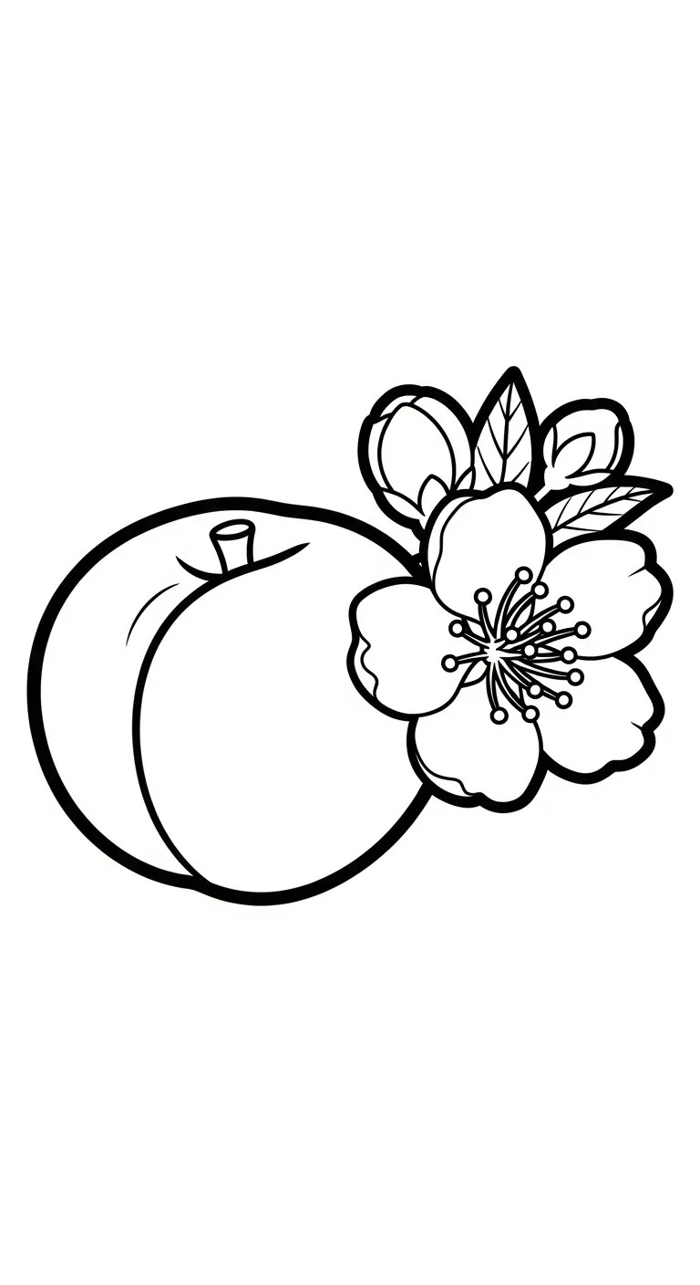 hình tô màu Hoa Đào cho bé 7 tuổi miễn phí 1