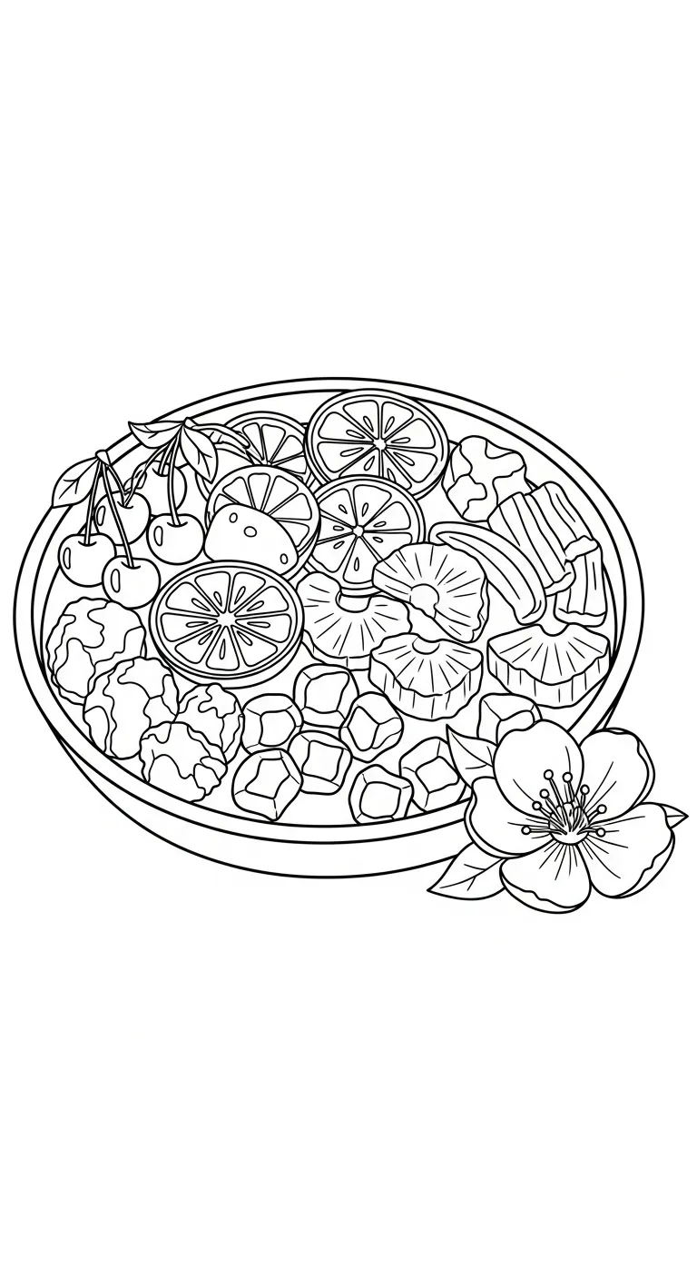 in hình Hoa Đào cho bé tập tô 1